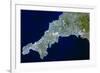 True-colour Satellite Image of Cornwall, UK-PLANETOBSERVER-Framed Photographic Print