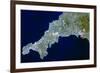 True-colour Satellite Image of Cornwall, UK-PLANETOBSERVER-Framed Photographic Print