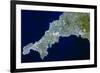 True-colour Satellite Image of Cornwall, UK-PLANETOBSERVER-Framed Photographic Print