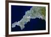 True-colour Satellite Image of Cornwall, UK-PLANETOBSERVER-Framed Photographic Print