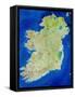 True-colour Satellite Image of Ireland-PLANETOBSERVER-Framed Stretched Canvas