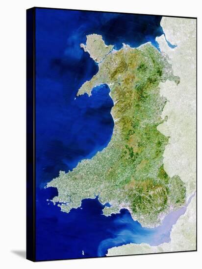 True Colour Satellite Image of Wales-PLANETOBSERVER-Stretched Canvas