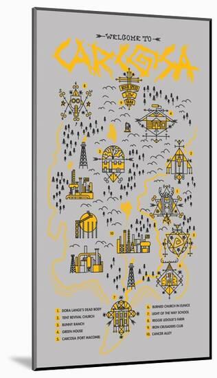 True Detective Map-Robert Farkas-Mounted Art Print
