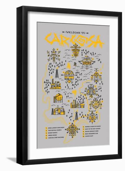 True Detective Map-Robert Farkas-Framed Art Print