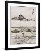 True Distant view of Oyama Mountain, Japanese Wood-Cut Print-Lantern Press-Framed Art Print