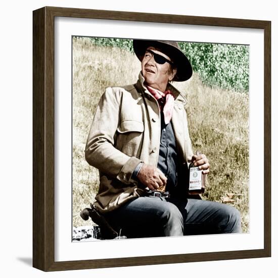 TRUE GRIT, John Wayne, 1969-null-Framed Photo