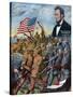 True Sons of Freedom Poster with African-American Soldiers Fighting German Soldiers-null-Stretched Canvas