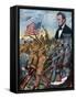 True Sons of Freedom Poster with African-American Soldiers Fighting German Soldiers-null-Framed Stretched Canvas