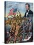 True Sons of Freedom Poster with African-American Soldiers Fighting German Soldiers-null-Stretched Canvas