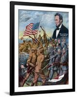 True Sons of Freedom Poster with African-American Soldiers Fighting German Soldiers-null-Framed Giclee Print