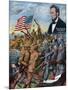 True Sons of Freedom Poster with African-American Soldiers Fighting German Soldiers-null-Mounted Giclee Print