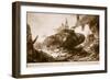 True to its Placard: a 'Tank' Winning its Way Along a Somme Village Street-null-Framed Giclee Print