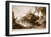 True to its Placard: a 'Tank' Winning its Way Along a Somme Village Street-null-Framed Giclee Print