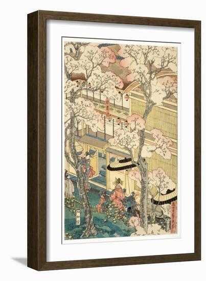 True View of the Pleasure Houses of Miyosaki at the New Port, Yokohama, Kanagawa, 1860-Utagawa Sadahide-Framed Giclee Print