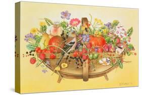 Trug with Fruit, Flowers and Chaffinches, 1991-E.B. Watts-Stretched Canvas