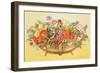 Trug with Fruit, Flowers and Chaffinches, 1991-E.B. Watts-Framed Giclee Print