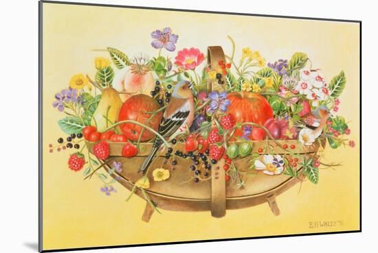 Trug with Fruit, Flowers and Chaffinches, 1991-E.B. Watts-Mounted Giclee Print