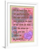 Truly Love Will Always Be an Exception-Cathy Cute-Framed Giclee Print