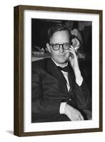 Truman Capote Sitting in the Restaurant of the M-S Vulcania-null-Framed Giclee Print