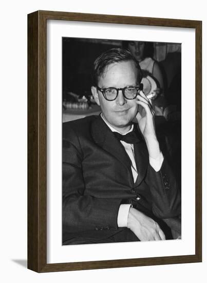Truman Capote Sitting in the Restaurant of the M-S Vulcania-null-Framed Giclee Print