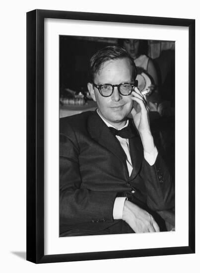 Truman Capote Sitting in the Restaurant of the M-S Vulcania-null-Framed Giclee Print