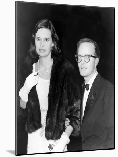 Truman Capote, Southern American Writer with Socialite Gloria Vanderbilt in 1965-null-Mounted Photo