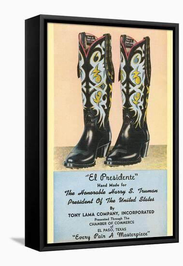 Truman's Cowboy Boots-null-Framed Stretched Canvas