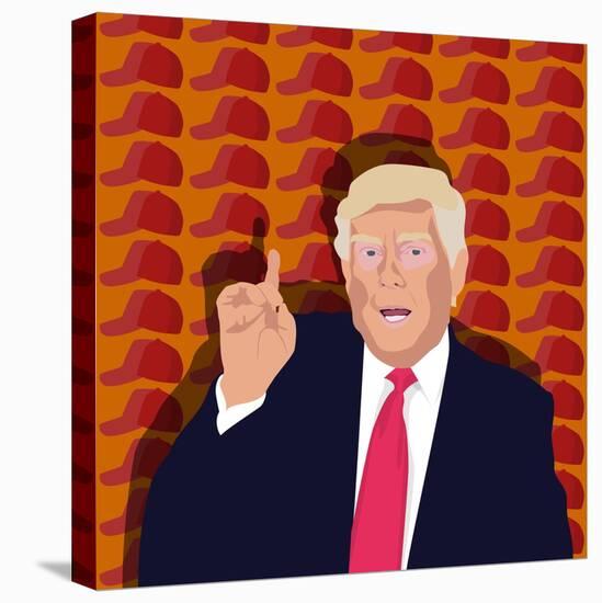 Trump and the baseball cap-Claire Huntley-Stretched Canvas