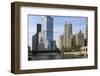 Trump Tower and the Wrigley Building by the Chicago River-Amanda Hall-Framed Photographic Print