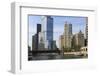 Trump Tower and the Wrigley Building by the Chicago River-Amanda Hall-Framed Photographic Print