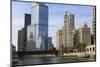 Trump Tower and the Wrigley Building by the Chicago River-Amanda Hall-Mounted Photographic Print