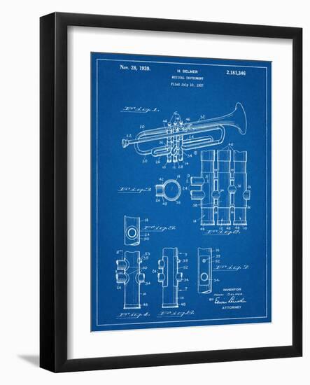 Trumpet Instrument Patent-null-Framed Art Print