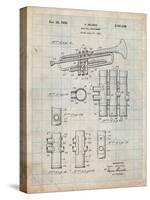 Trumpet Instrument Patent-Cole Borders-Stretched Canvas