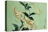 Trumpet Lilies-Katsushika Hokusai-Stretched Canvas