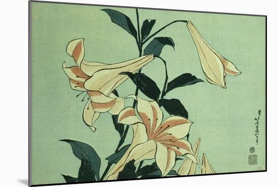 Trumpet Lilies-Katsushika Hokusai-Mounted Giclee Print