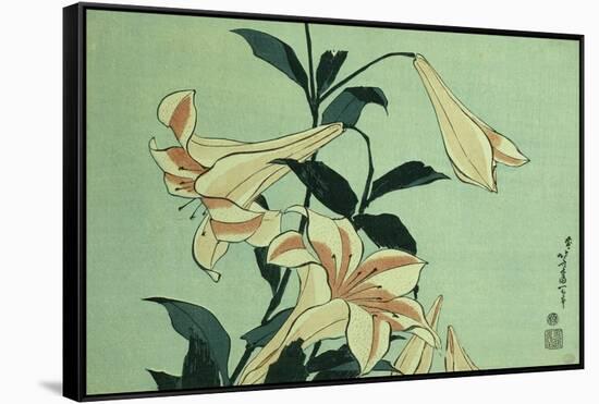 Trumpet Lilies-Hashiguchi Goyo-Framed Stretched Canvas