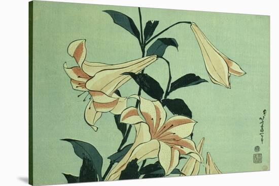 Trumpet Lilies-Hashiguchi Goyo-Stretched Canvas