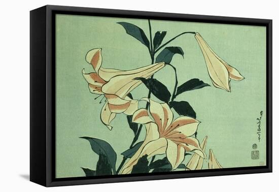 Trumpet Lilies-Hashiguchi Goyo-Framed Stretched Canvas
