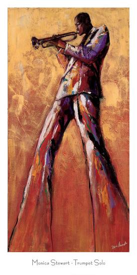 Trumpet Solo-Monica Stewart-Stretched Canvas