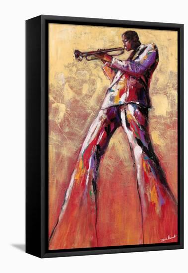 Trumpet Solo-Monica Stewart-Framed Stretched Canvas