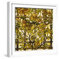 Trumpet Vine Leaded Glass Window-Tiffany Studios-Framed Giclee Print