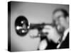 Trumpeter 2 BW-John Gusky-Stretched Canvas