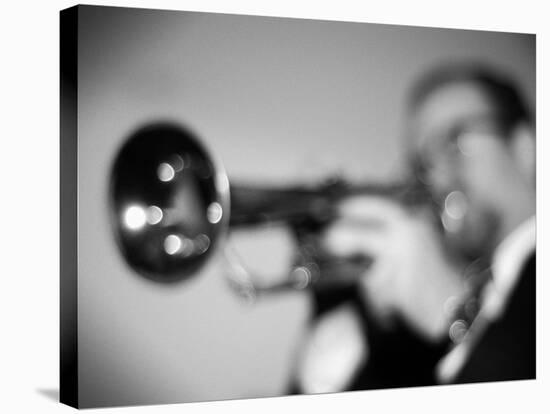 Trumpeter 2 BW-John Gusky-Stretched Canvas