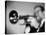 Trumpeter 2 BW-John Gusky-Stretched Canvas