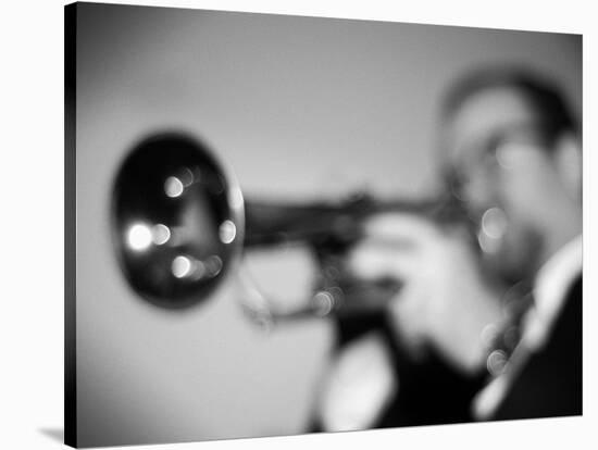 Trumpeter 2 BW-John Gusky-Stretched Canvas