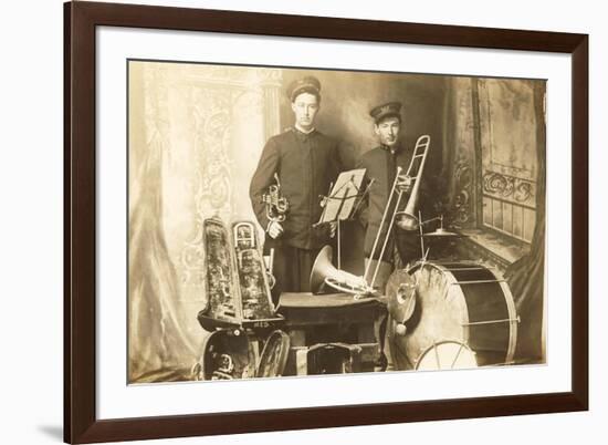 Trumpeter and Trombone Player-null-Framed Art Print