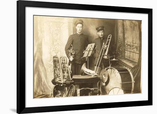 Trumpeter and Trombone Player-null-Framed Art Print