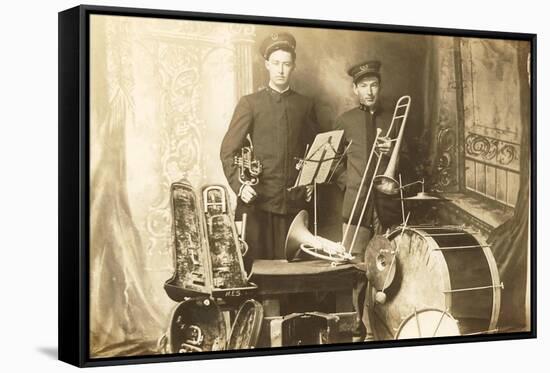 Trumpeter and Trombone Player-null-Framed Stretched Canvas