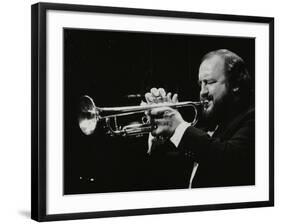 Trumpeter Keith Smith Playing at Stevenage, Hertfordshire, 1984-Denis Williams-Framed Photographic Print