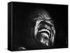 Trumpeter Louis Armstrong Belting Out His Famous Rendition of the Song "Hello Dolly" in a Nightclub-John Loengard-Framed Stretched Canvas